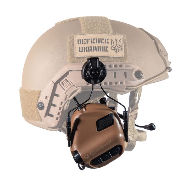 Активні тактичні навушники з мікрофоном "Earmor M32" MOD3 Helmet Version Койот nauc фото