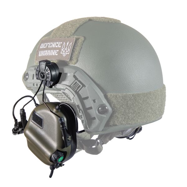 Активні тактичні навушники з мікрофоном "Earmor M32" MOD3 Helmet Version Олива nauo фото